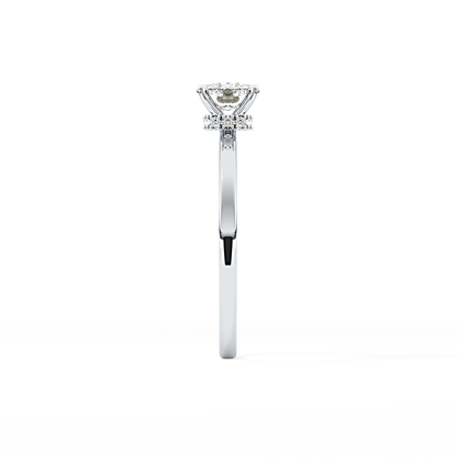 Cushion Hidden Halo Lab Grown Diamond Engagement Ring
