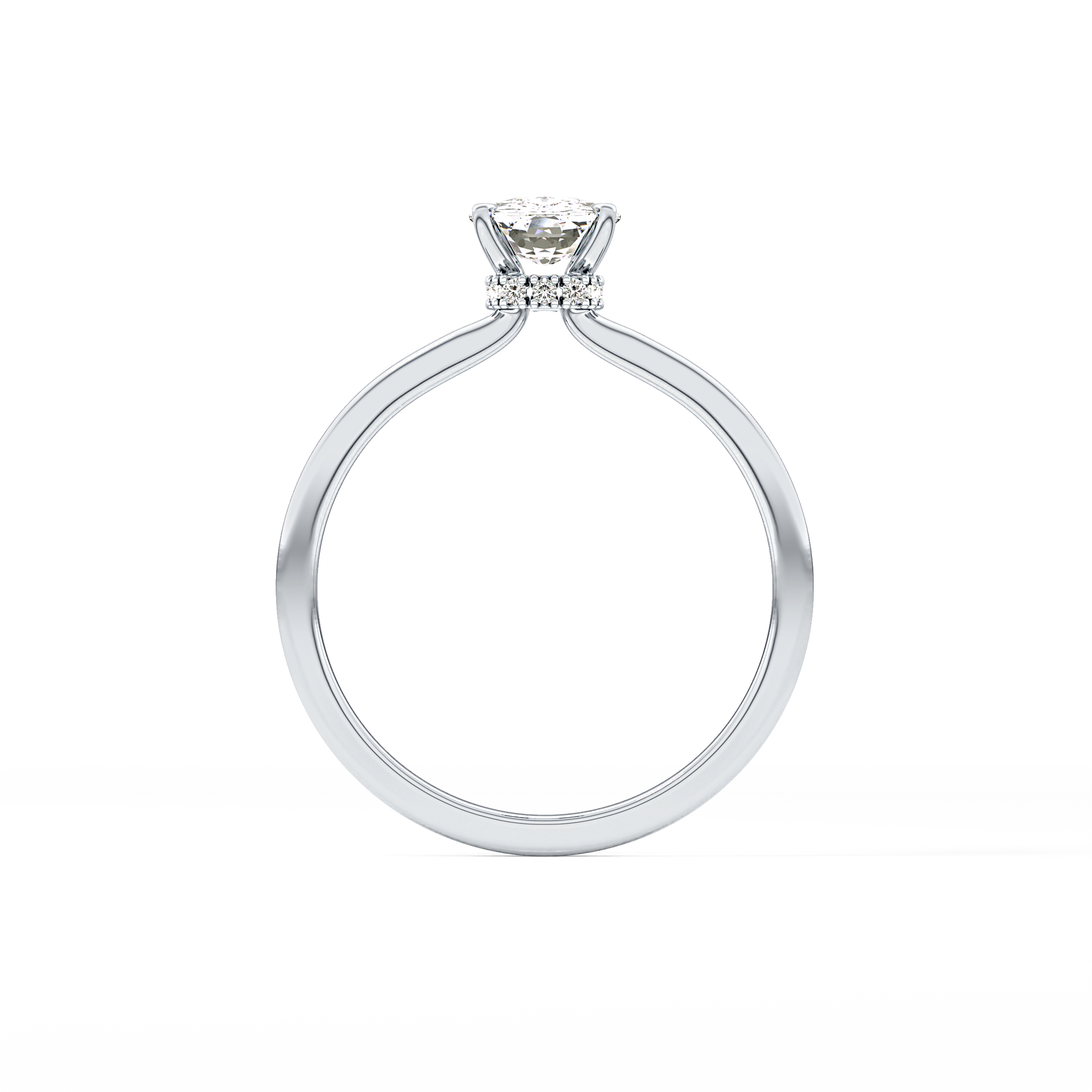 Cushion Hidden Halo Lab Grown Diamond Engagement Ring