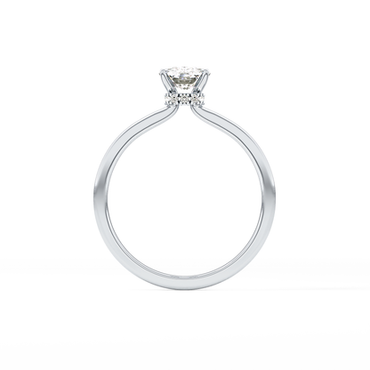 Cushion Hidden Halo Lab Grown Diamond Engagement Ring