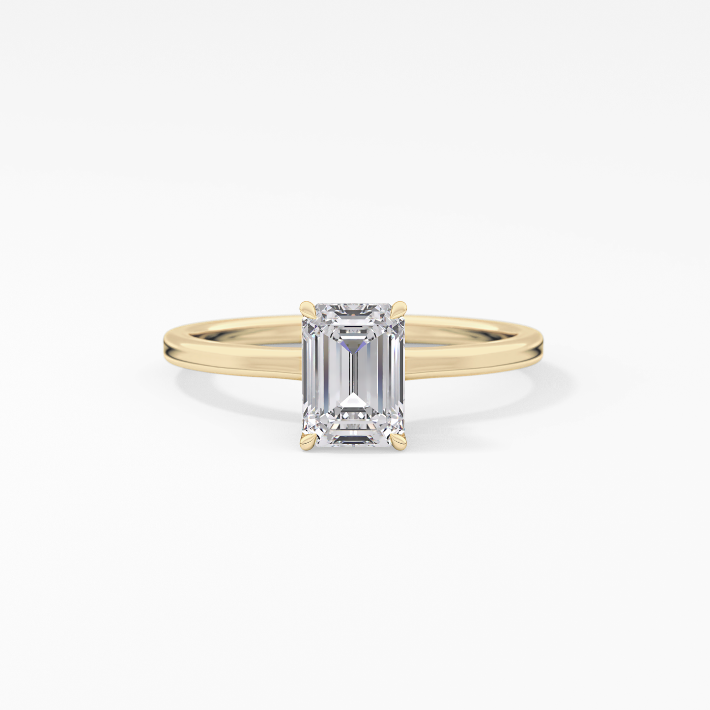 Emerald Hidden Halo Lab Grown Diamond Engagement Ring