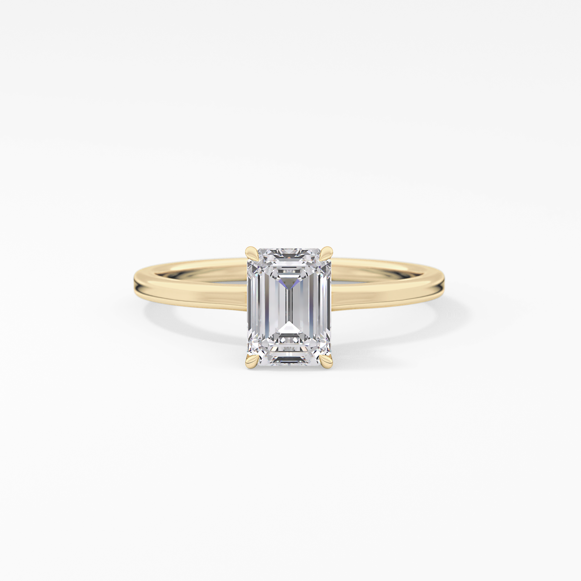 Emerald Hidden Halo Lab Grown Diamond Engagement Ring