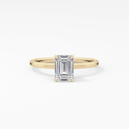Emerald Hidden Halo Lab Grown Diamond Engagement Ring