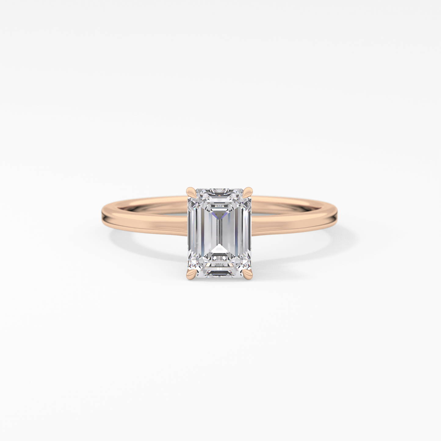 Emerald Hidden Halo Lab Grown Diamond Engagement Ring