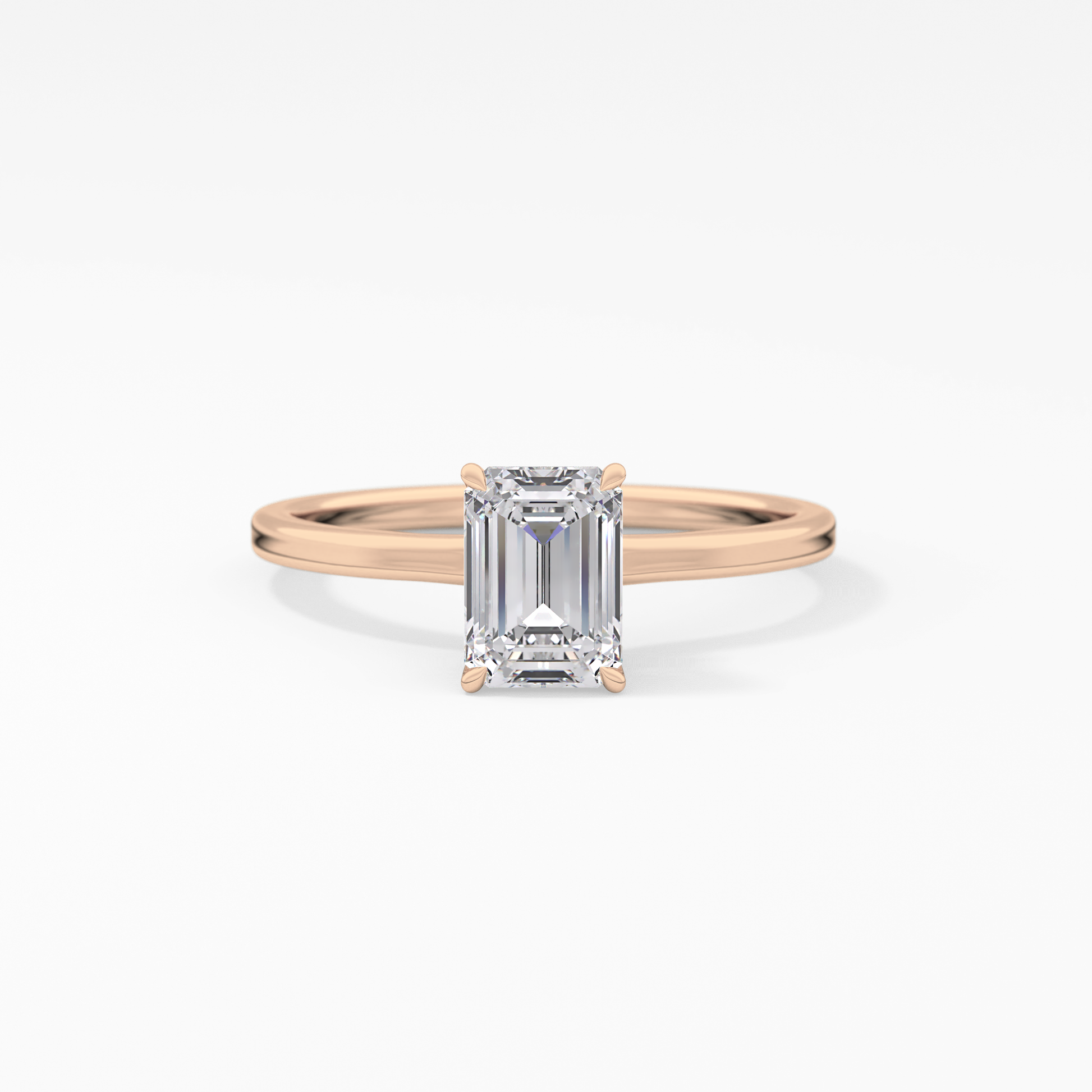 Emerald Hidden Halo Lab Grown Diamond Engagement Ring