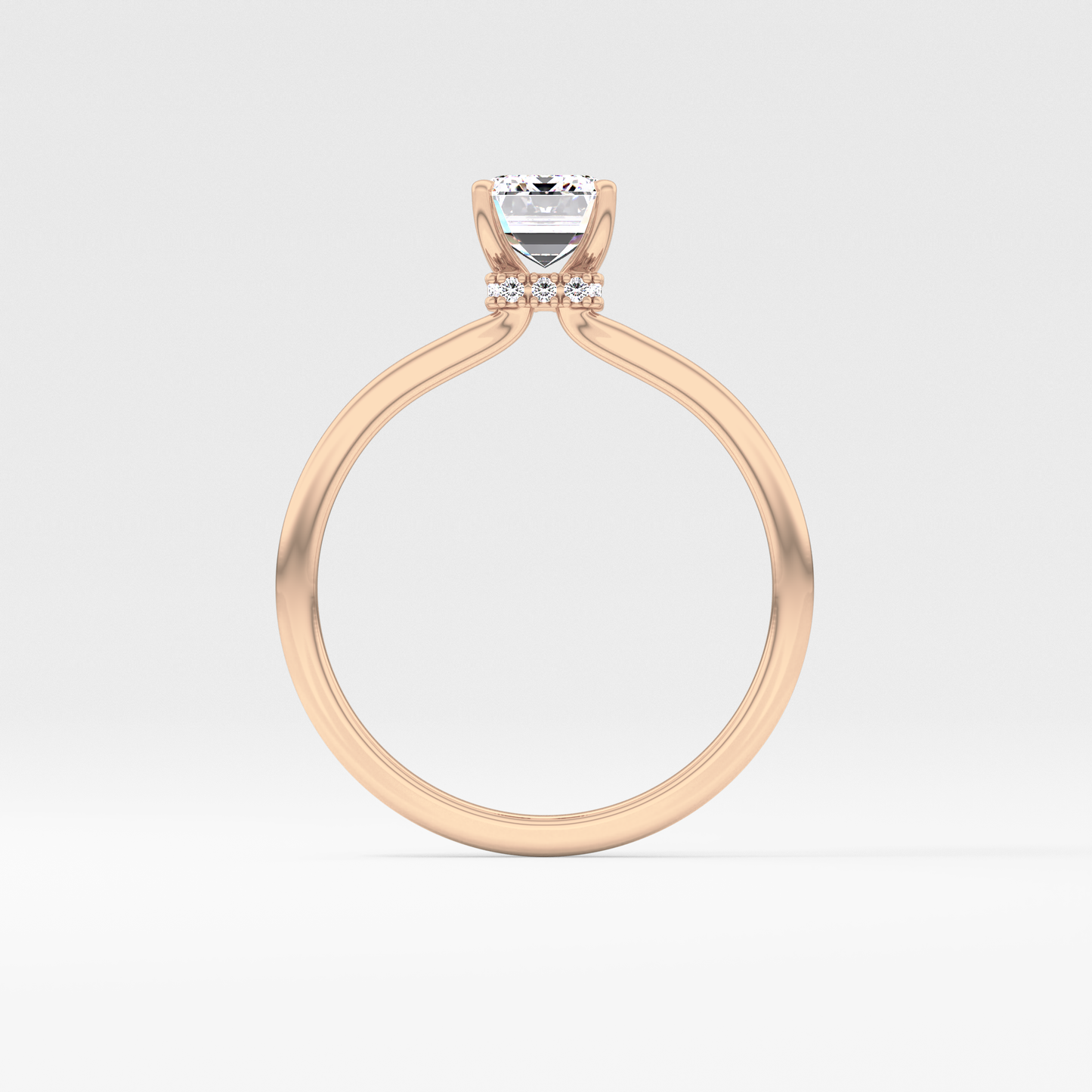 Emerald Hidden Halo Lab Grown Diamond Engagement Ring
