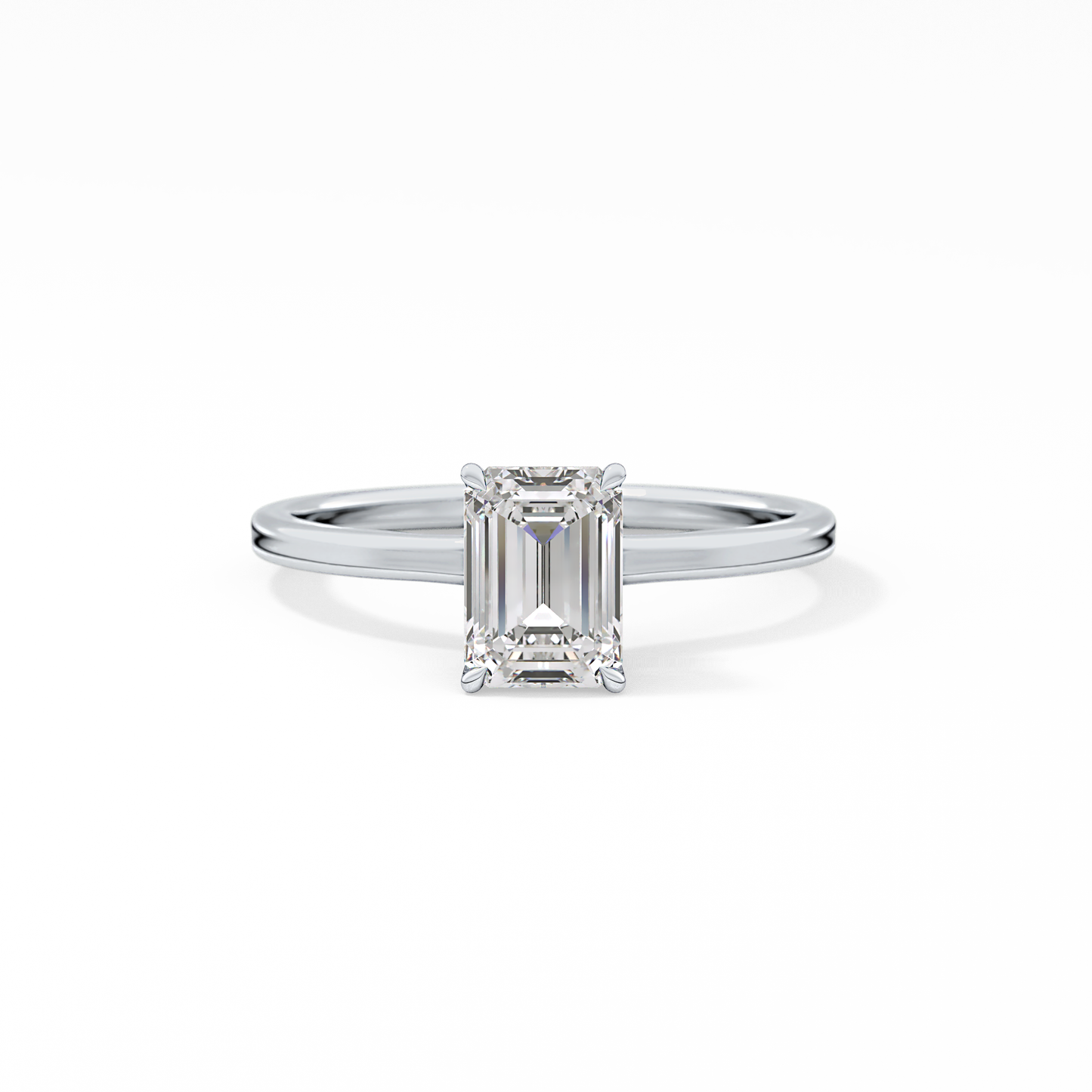 Emerald Hidden Halo Lab Grown Diamond Engagement Ring