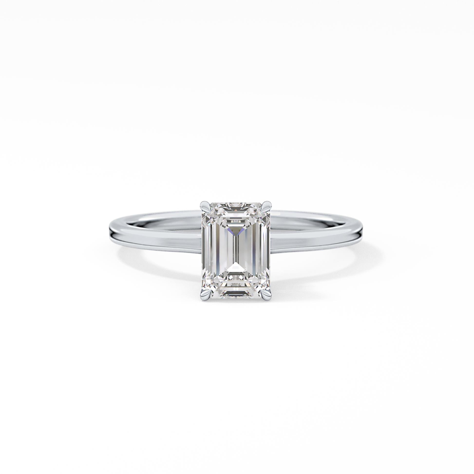 Emerald Hidden Halo Lab Grown Diamond Engagement Ring