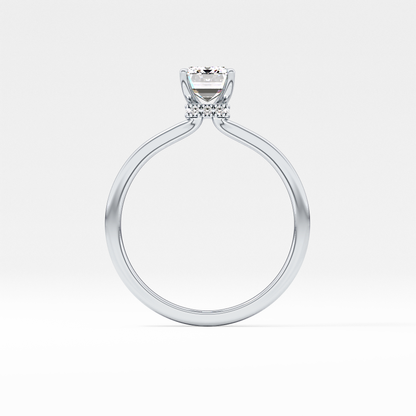 Emerald Hidden Halo Lab Grown Diamond Engagement Ring