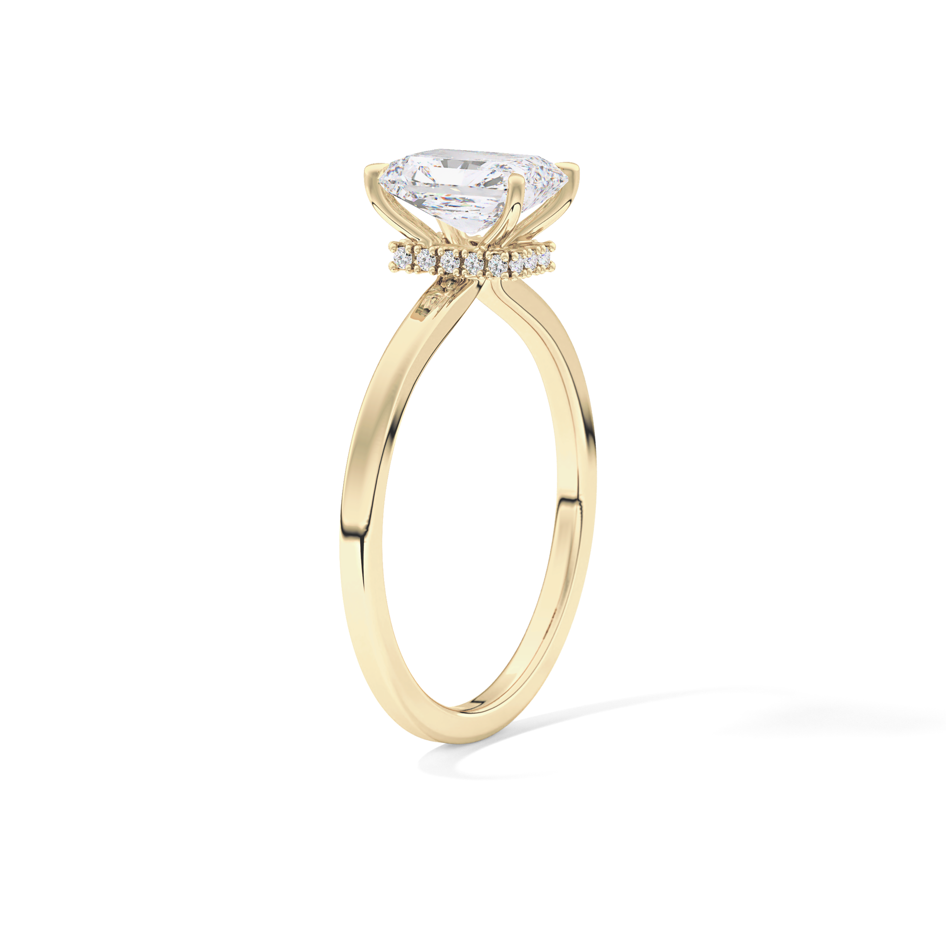 Radiant Hidden Halo Lab Grown Diamond Engagement Ring