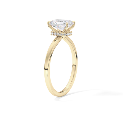 Radiant Hidden Halo Lab Grown Diamond Engagement Ring