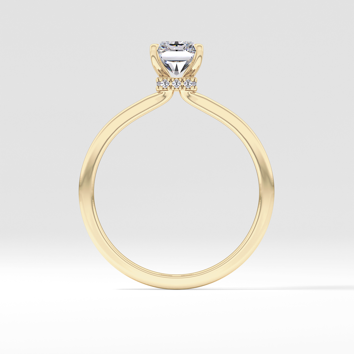 Radiant Hidden Halo Lab Grown Diamond Engagement Ring