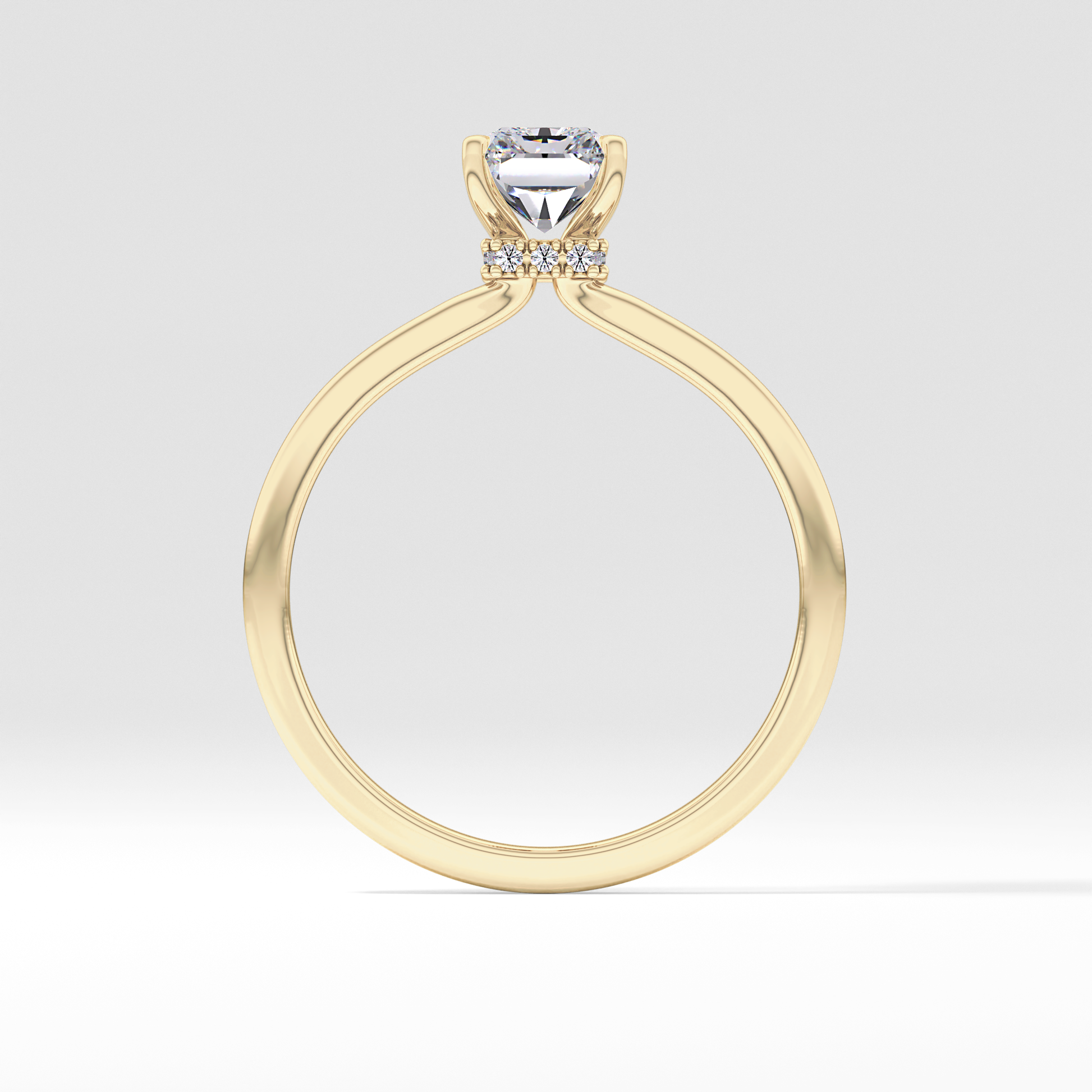 Radiant Hidden Halo Lab Grown Diamond Engagement Ring