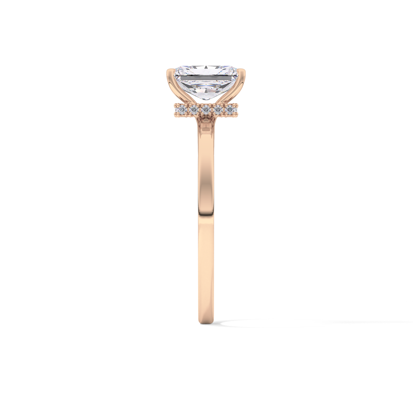 Radiant Hidden Halo Lab Grown Diamond Engagement Ring