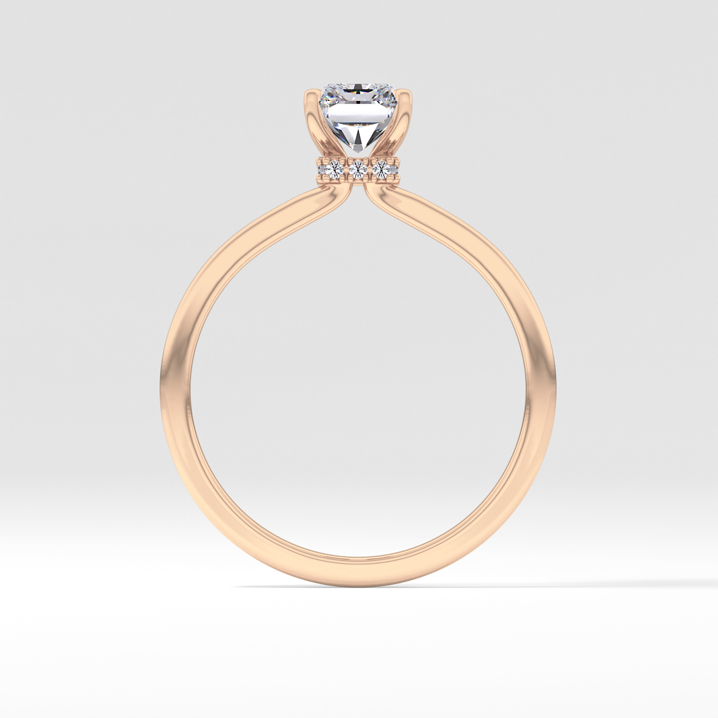 Radiant Hidden Halo Lab Grown Diamond Engagement Ring