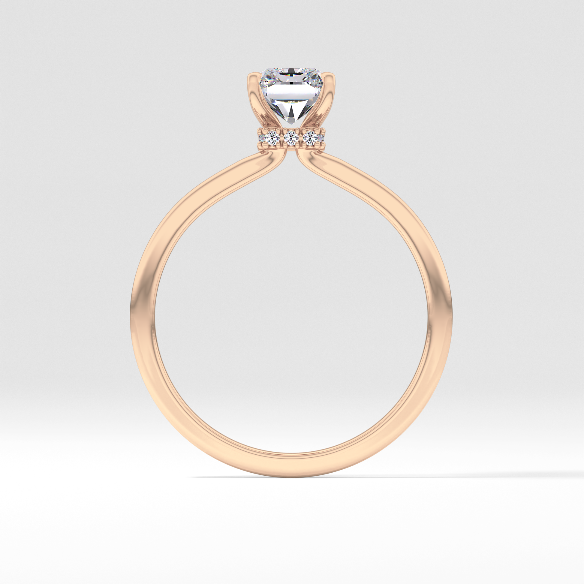 Radiant Hidden Halo Lab Grown Diamond Engagement Ring