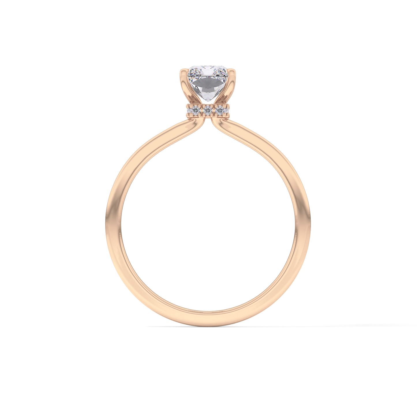 Radiant Hidden Halo Lab Grown Diamond Engagement Ring