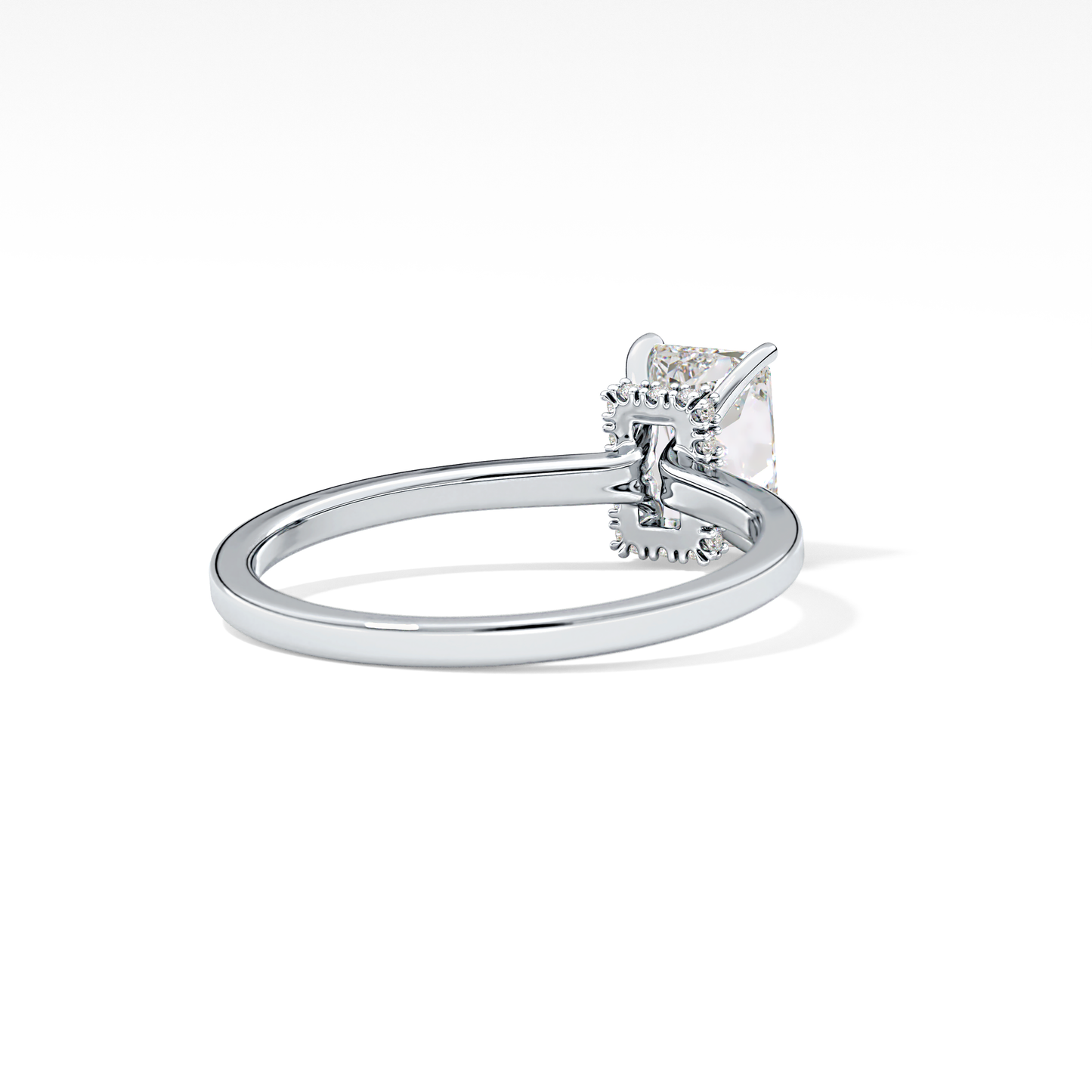 Radiant Hidden Halo Lab Grown Diamond Engagement Ring