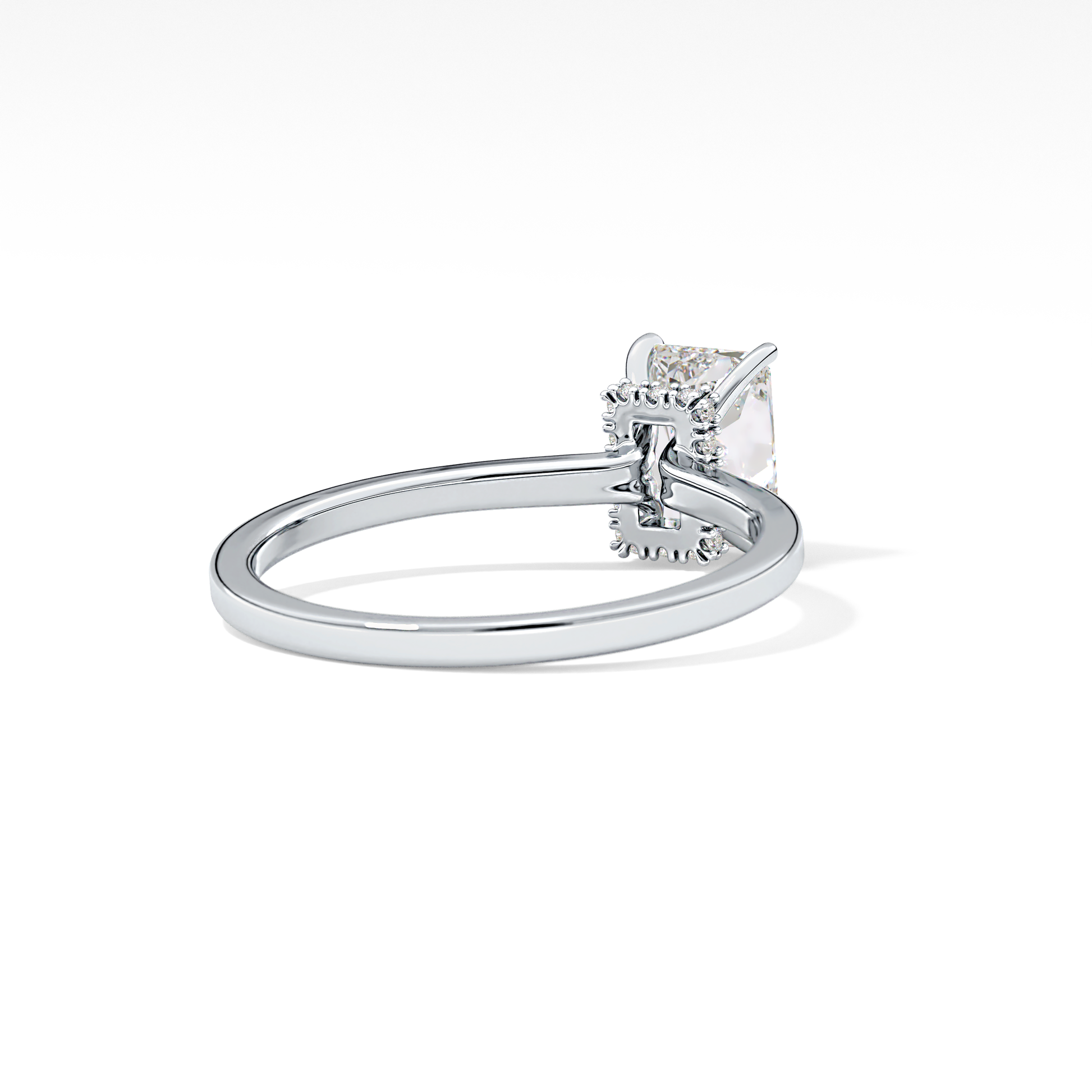 Radiant Hidden Halo Lab Grown Diamond Engagement Ring