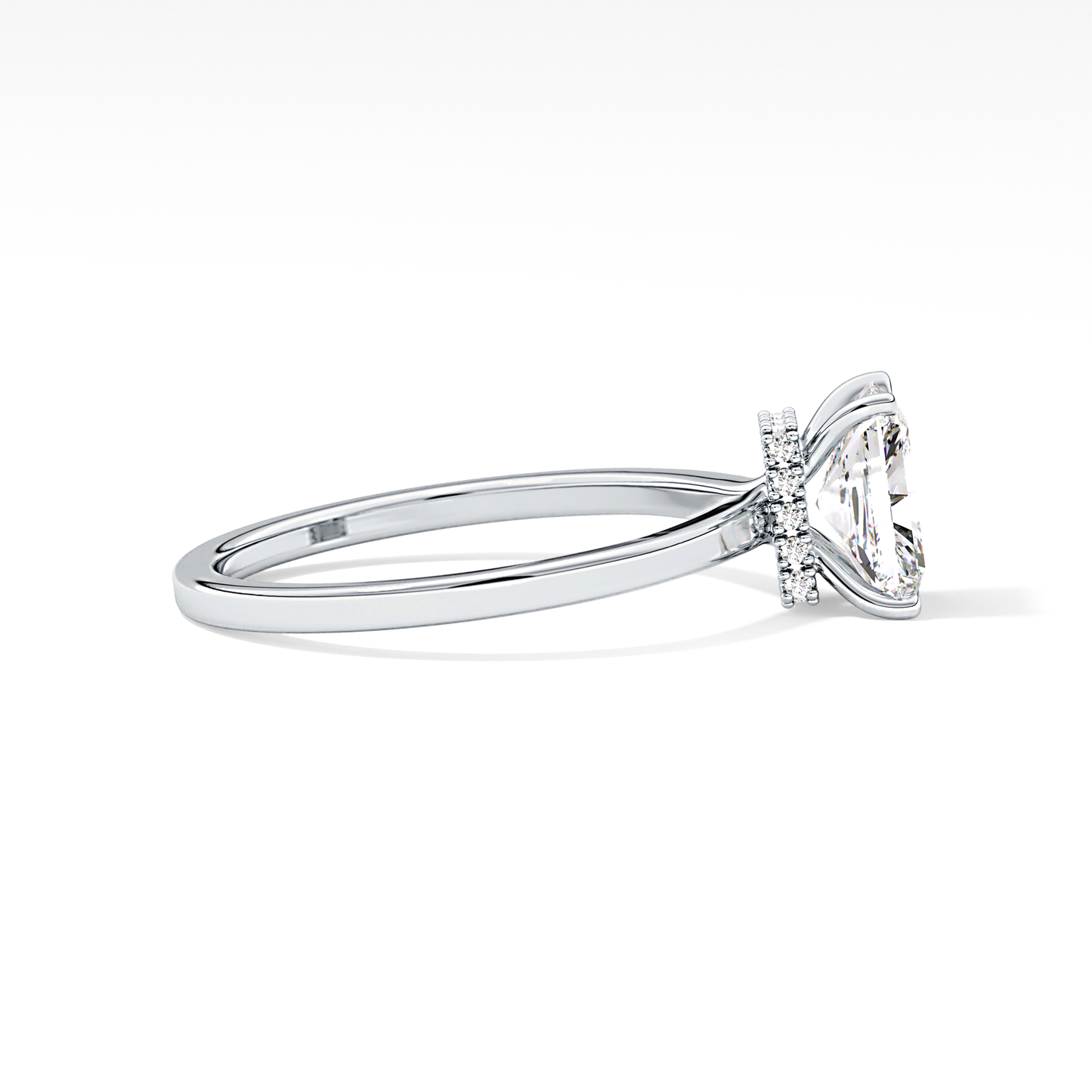 Radiant Hidden Halo Lab Grown Diamond Engagement Ring