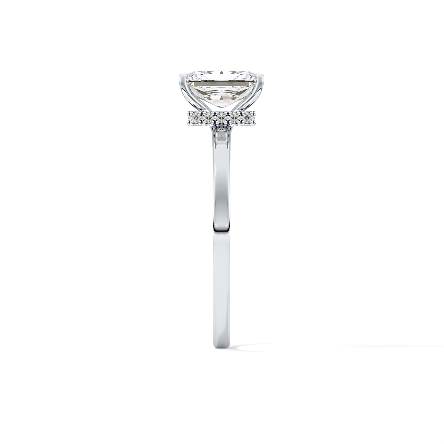 Radiant Hidden Halo Lab Grown Diamond Engagement Ring