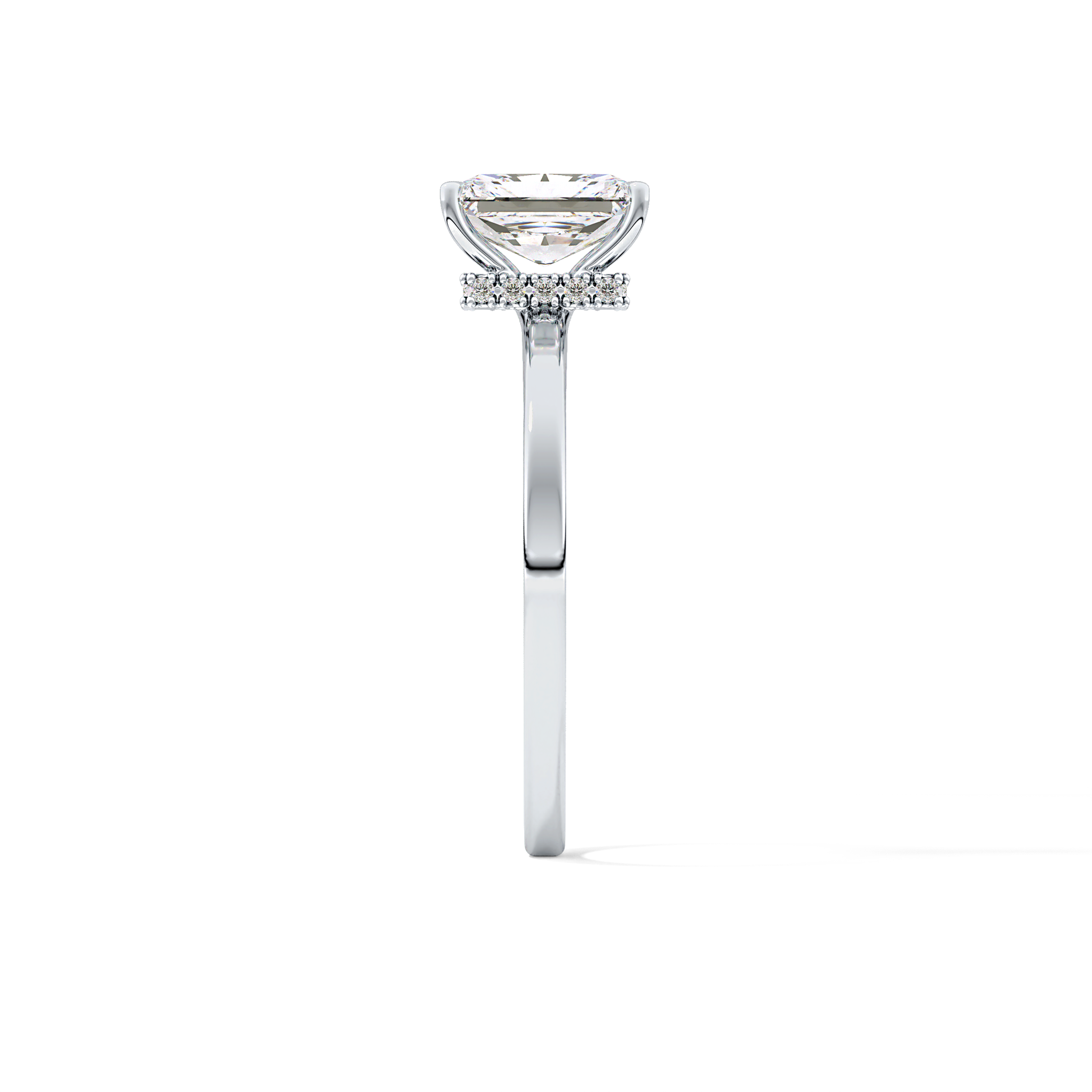 Radiant Hidden Halo Lab Grown Diamond Engagement Ring
