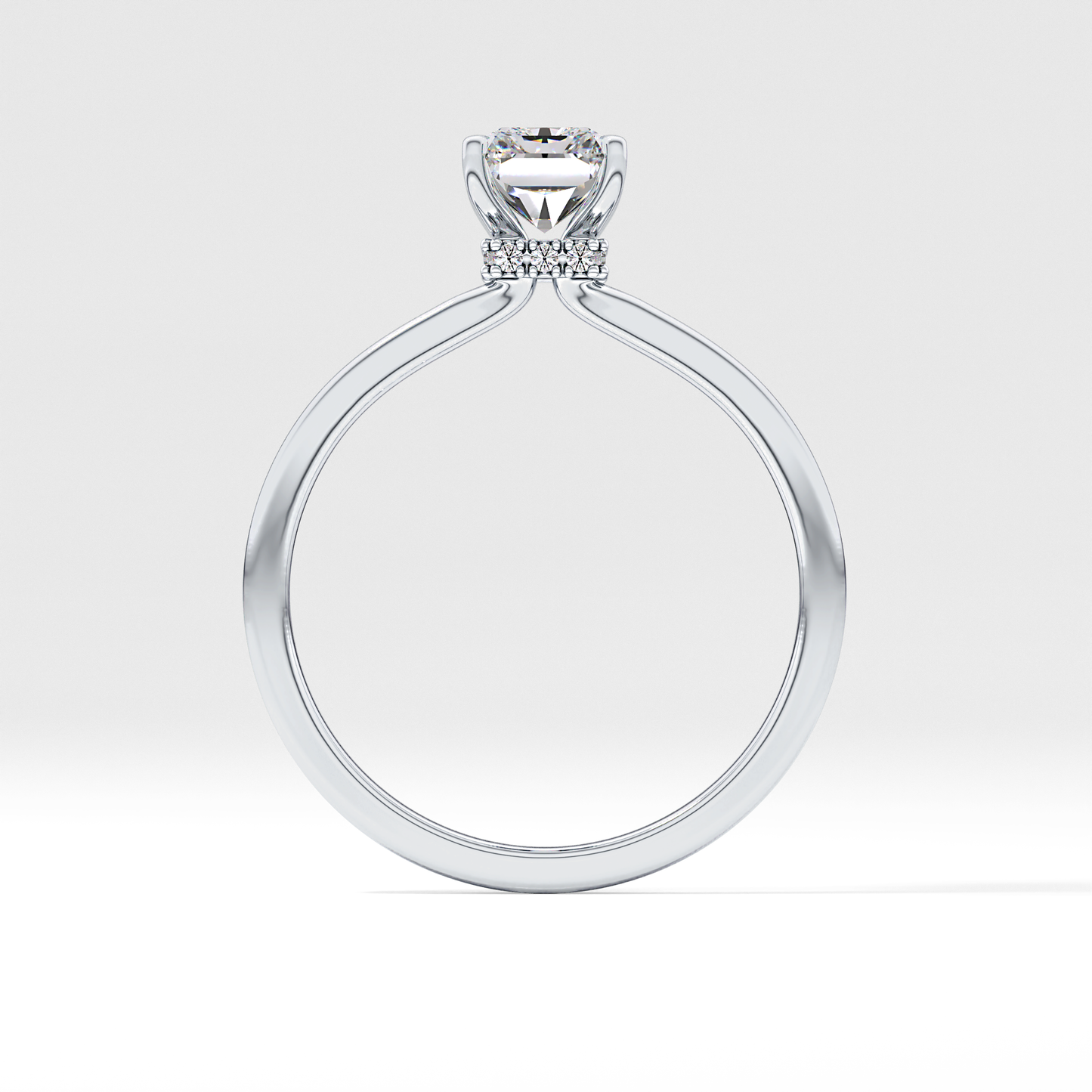 Radiant Hidden Halo Lab Grown Diamond Engagement Ring