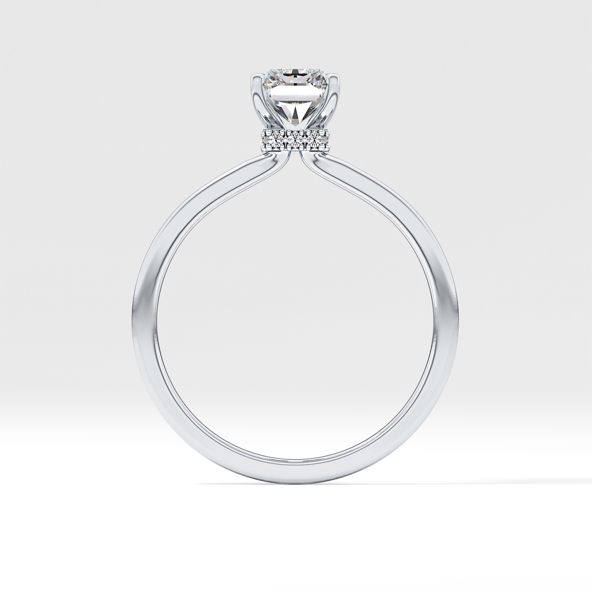 Radiant Hidden Halo Lab Grown Diamond Engagement Ring