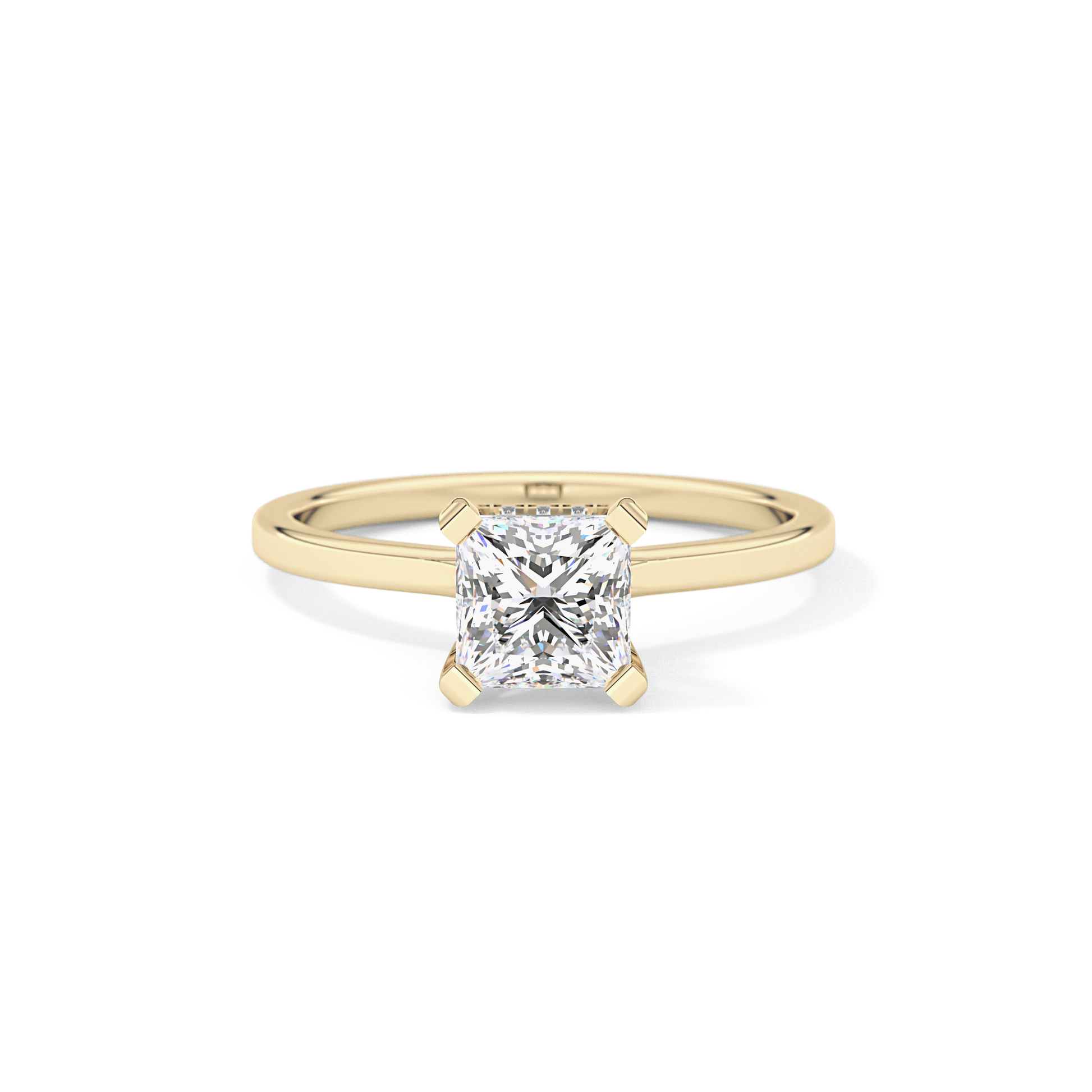 Princess Hidden Halo Lab Grown Diamond Engagement Ring