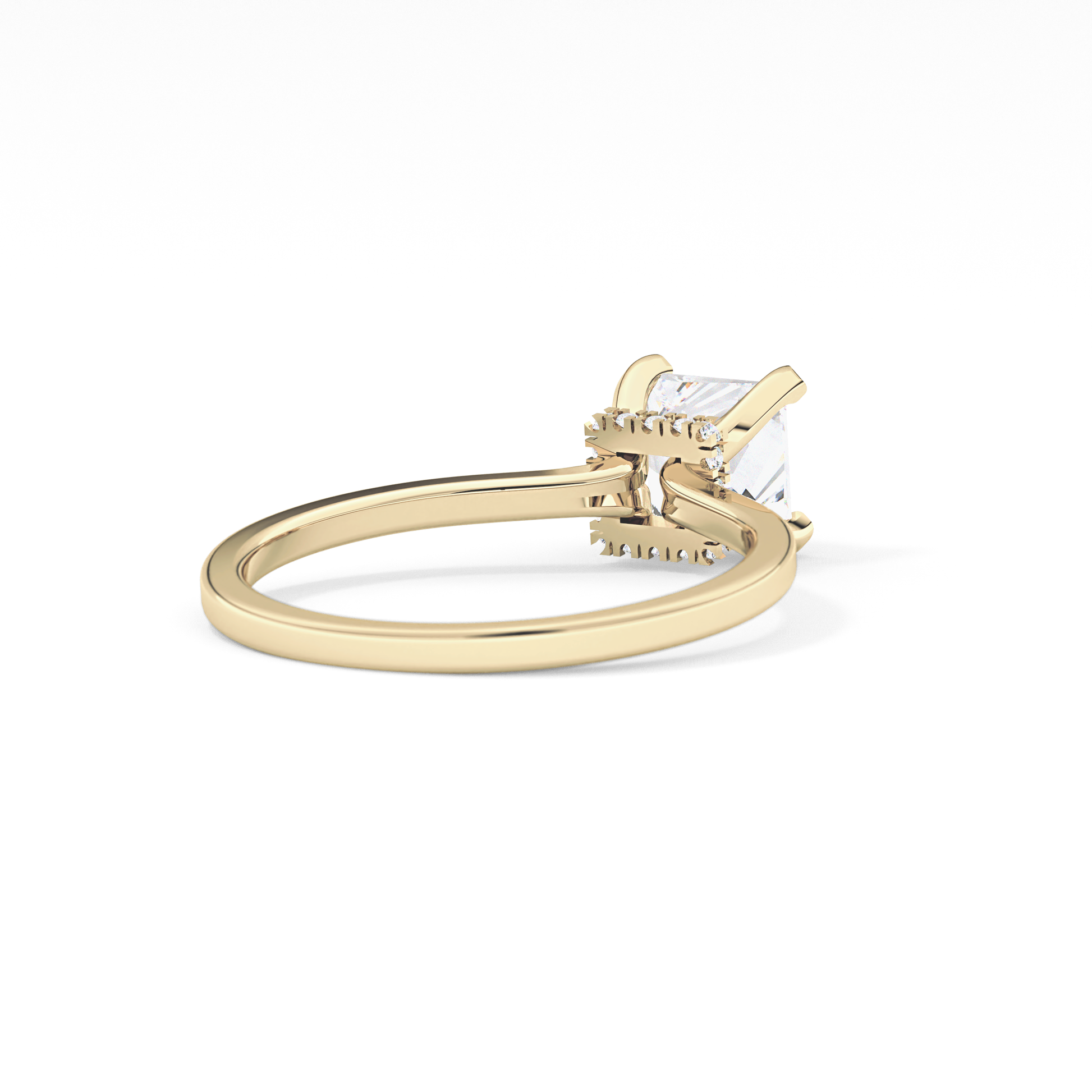 Princess Hidden Halo Lab Grown Diamond Engagement Ring