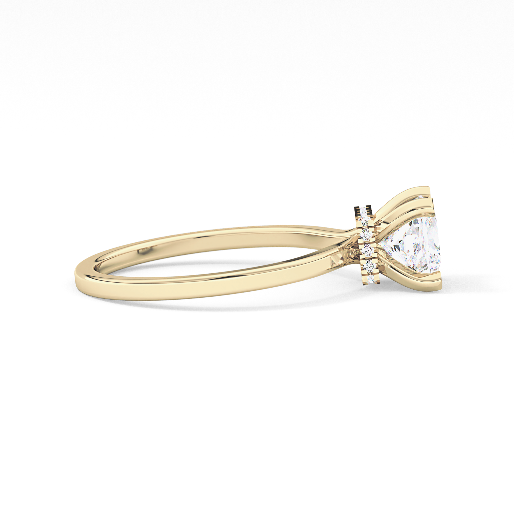 Princess Hidden Halo Lab Grown Diamond Engagement Ring