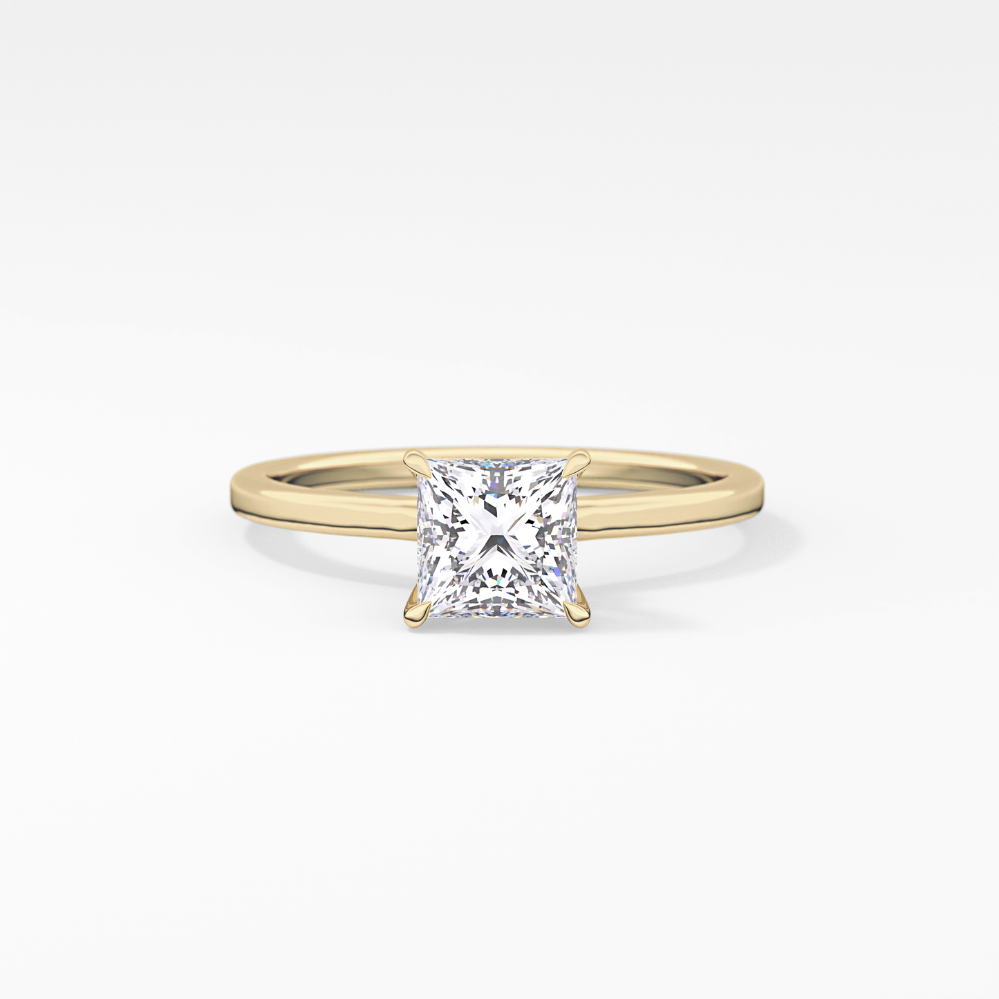 Princess Hidden Halo Lab Grown Diamond Engagement Ring