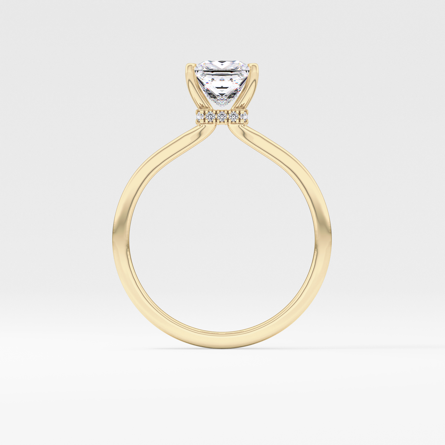 Princess Hidden Halo Lab Grown Diamond Engagement Ring
