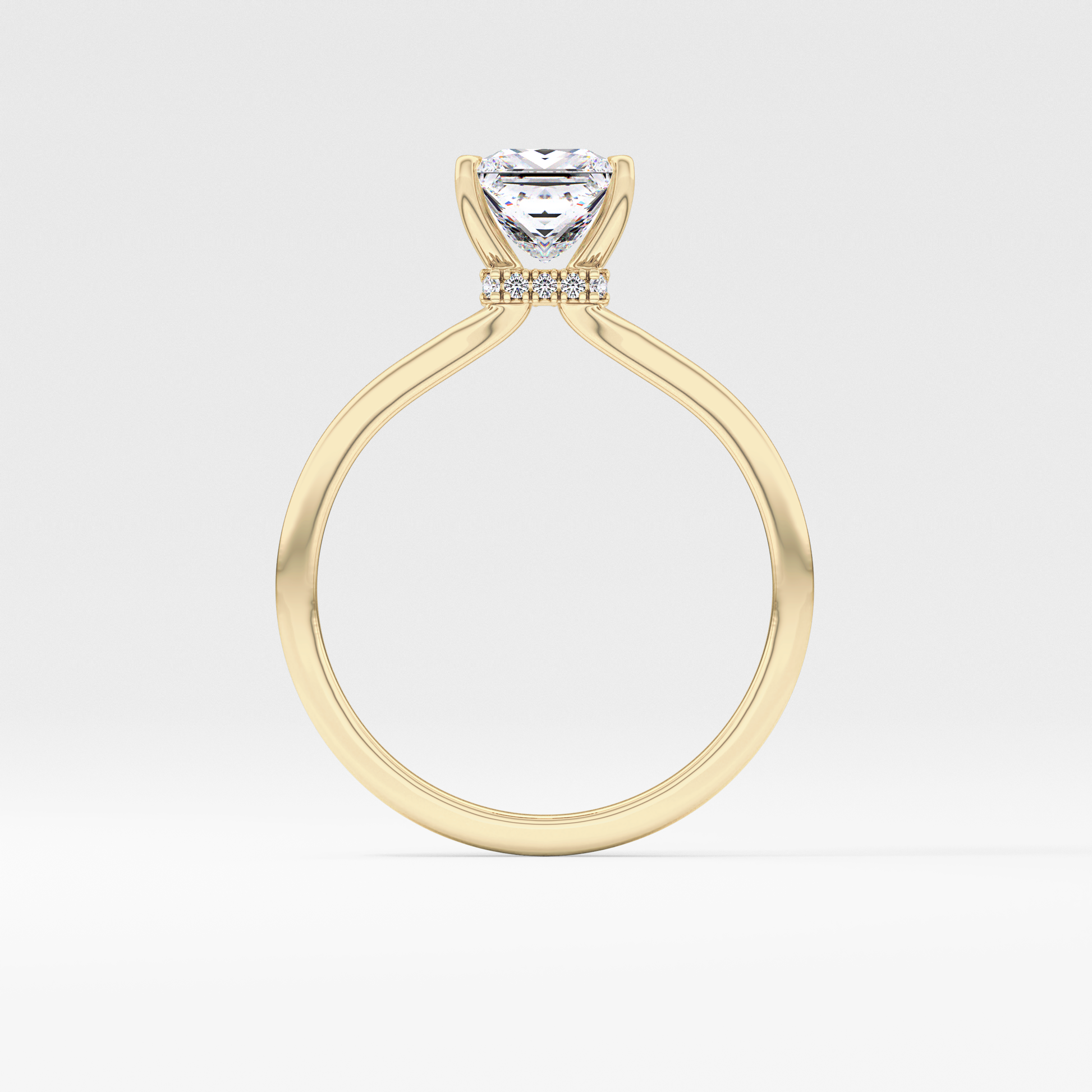 Princess Hidden Halo Lab Grown Diamond Engagement Ring