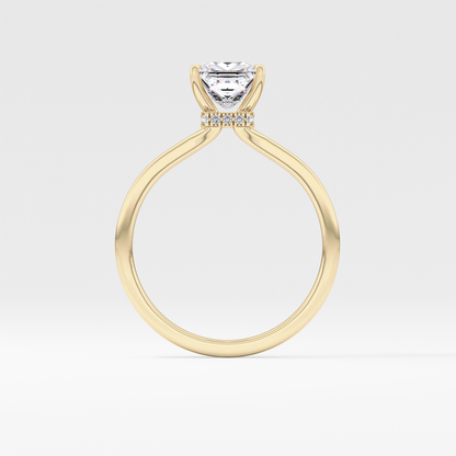 Princess Hidden Halo Lab Grown Diamond Engagement Ring