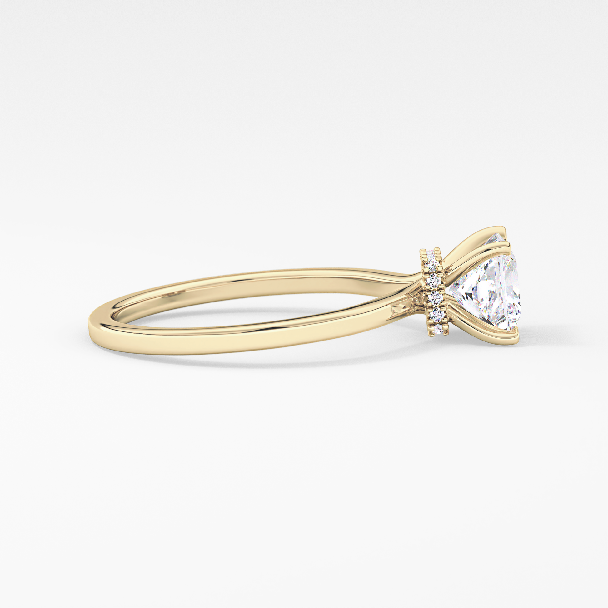 Princess Hidden Halo Lab Grown Diamond Engagement Ring