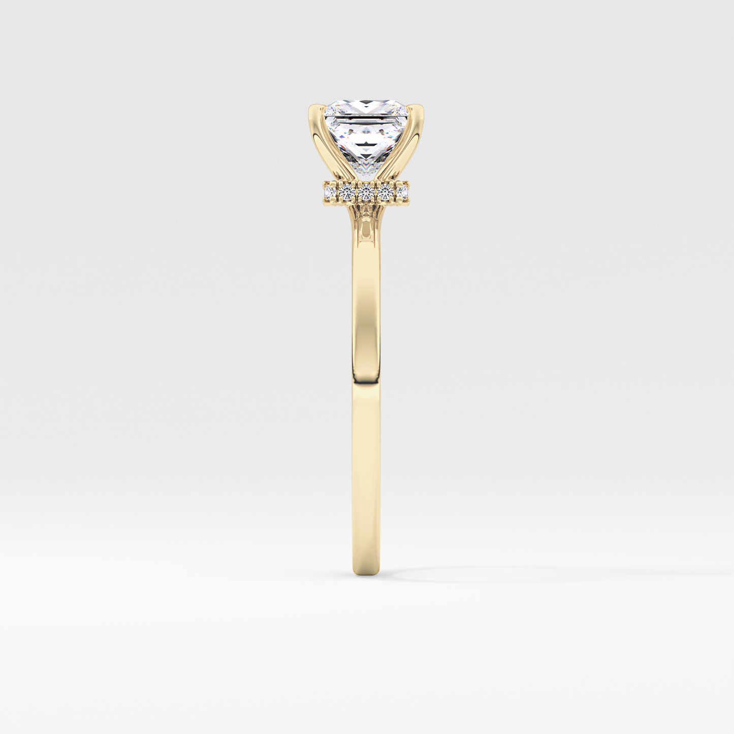 Princess Hidden Halo Lab Grown Diamond Engagement Ring