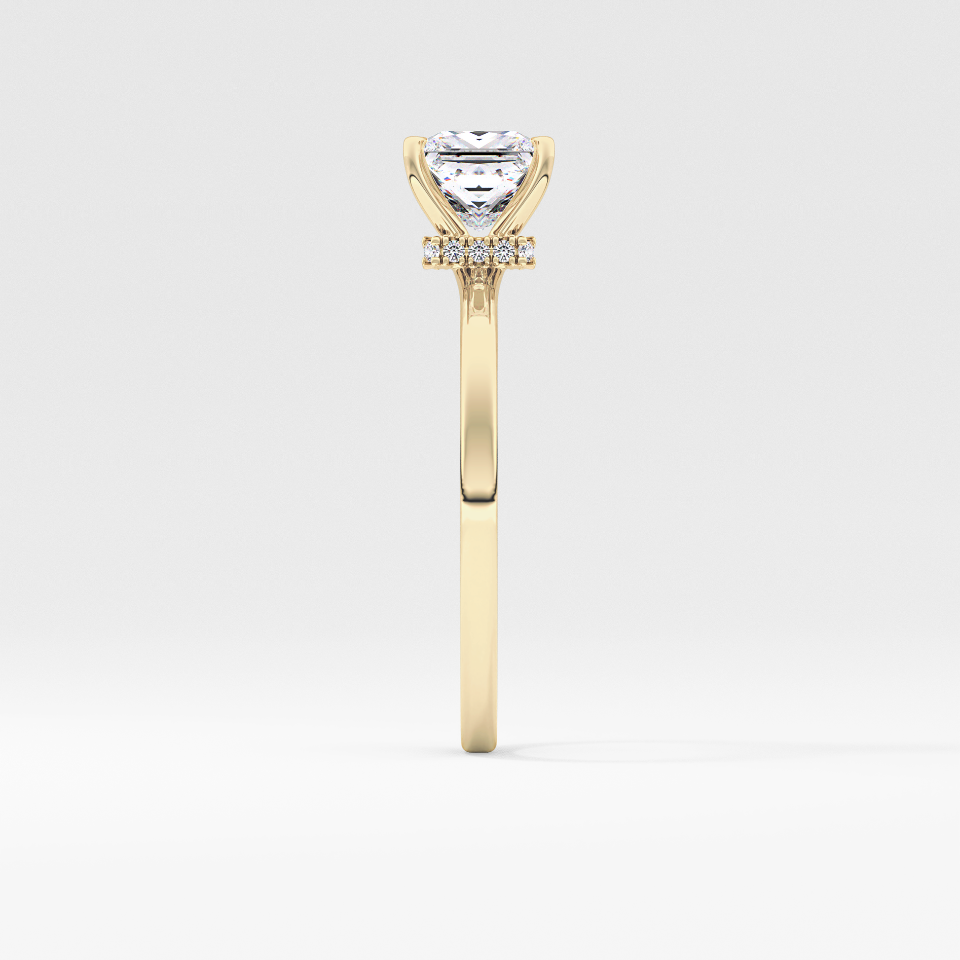 Princess Hidden Halo Lab Grown Diamond Engagement Ring