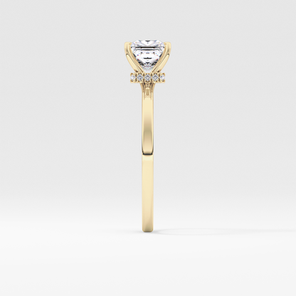 Princess Hidden Halo Lab Grown Diamond Engagement Ring