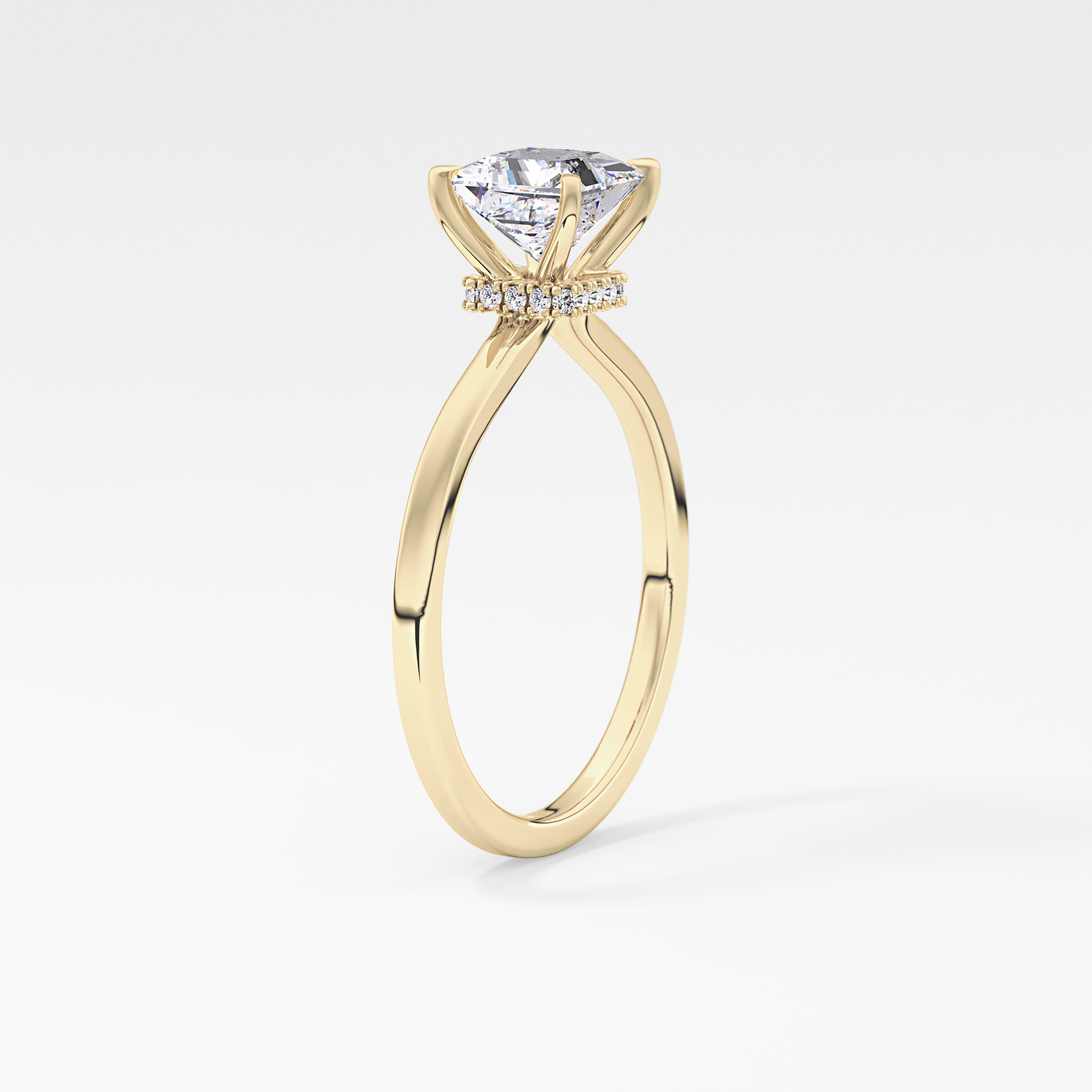Princess Hidden Halo Lab Grown Diamond Engagement Ring