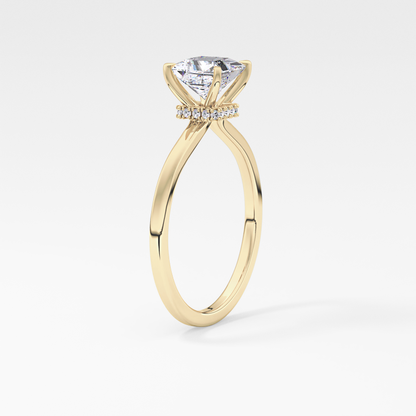 Princess Hidden Halo Lab Grown Diamond Engagement Ring