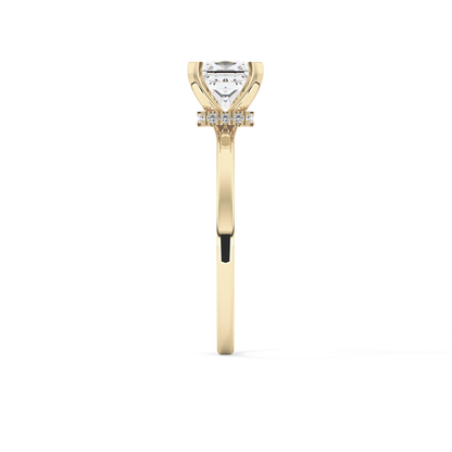 Princess Hidden Halo Lab Grown Diamond Engagement Ring