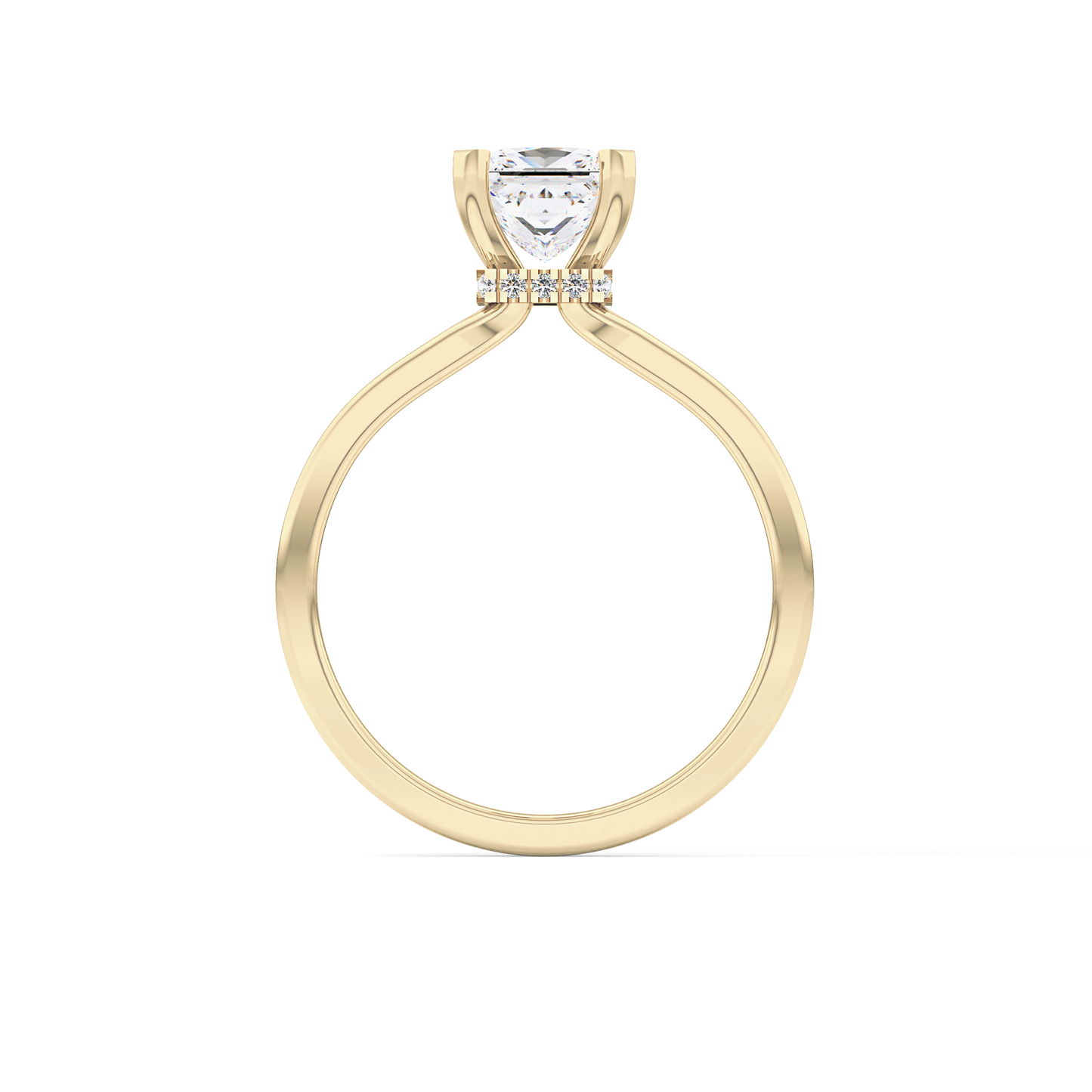 Princess Hidden Halo Lab Grown Diamond Engagement Ring
