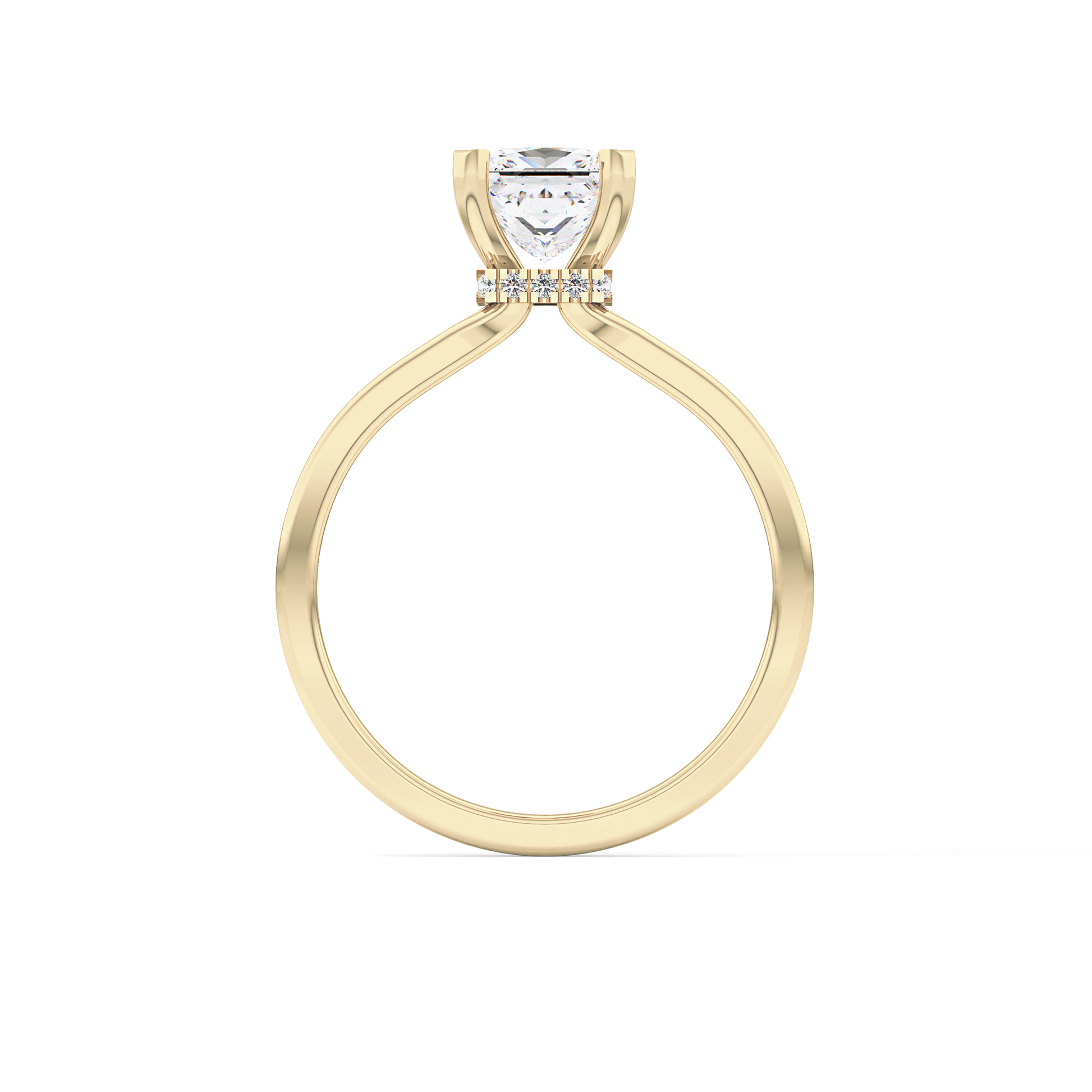 Princess Hidden Halo Lab Grown Diamond Engagement Ring