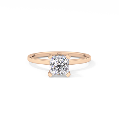 Princess Hidden Halo Lab Grown Diamond Engagement Ring
