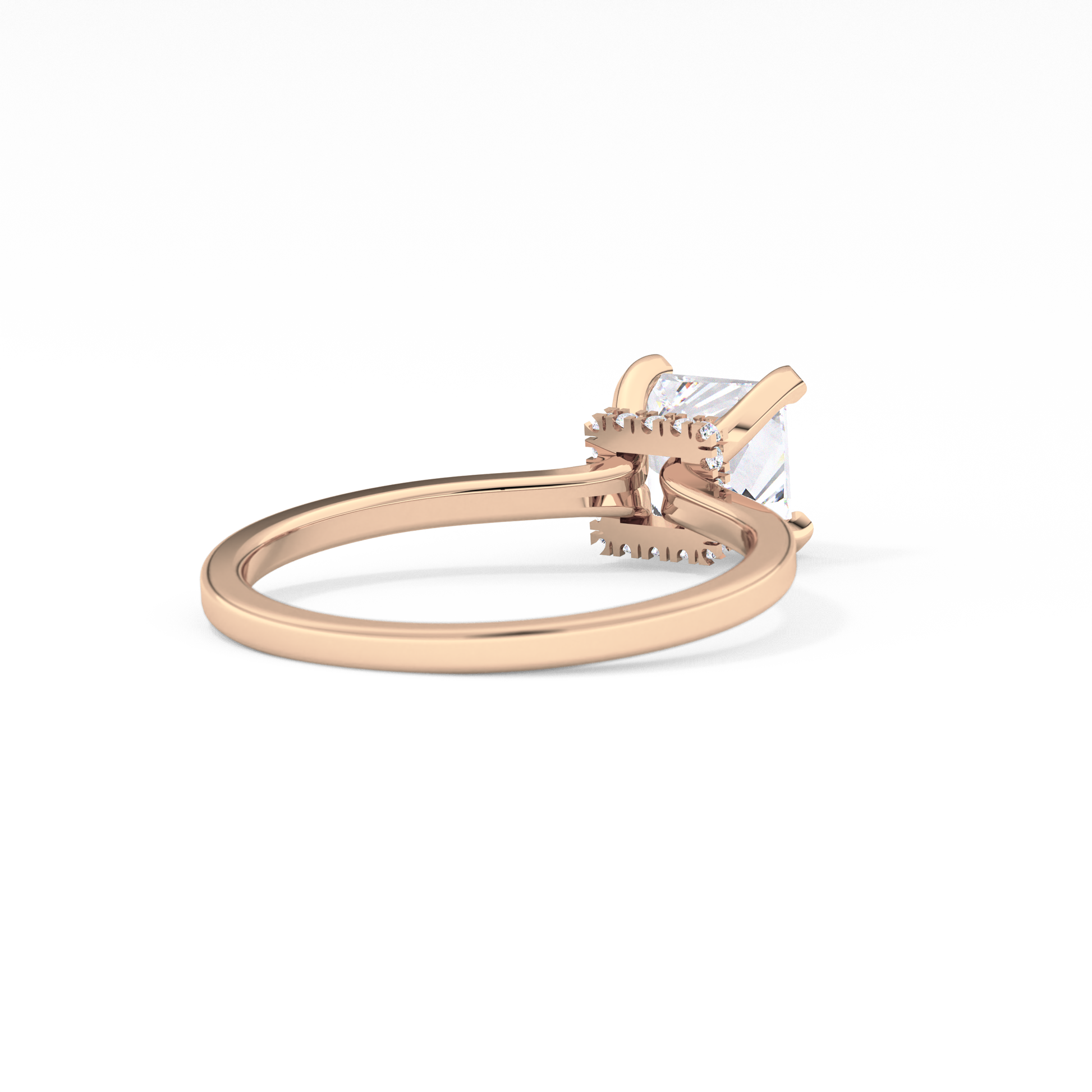 Princess Hidden Halo Lab Grown Diamond Engagement Ring