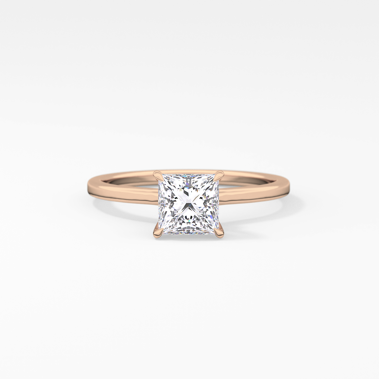 Princess Hidden Halo Lab Grown Diamond Engagement Ring