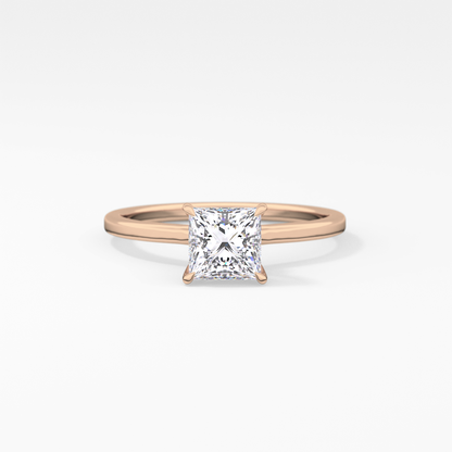 Princess Hidden Halo Lab Grown Diamond Engagement Ring