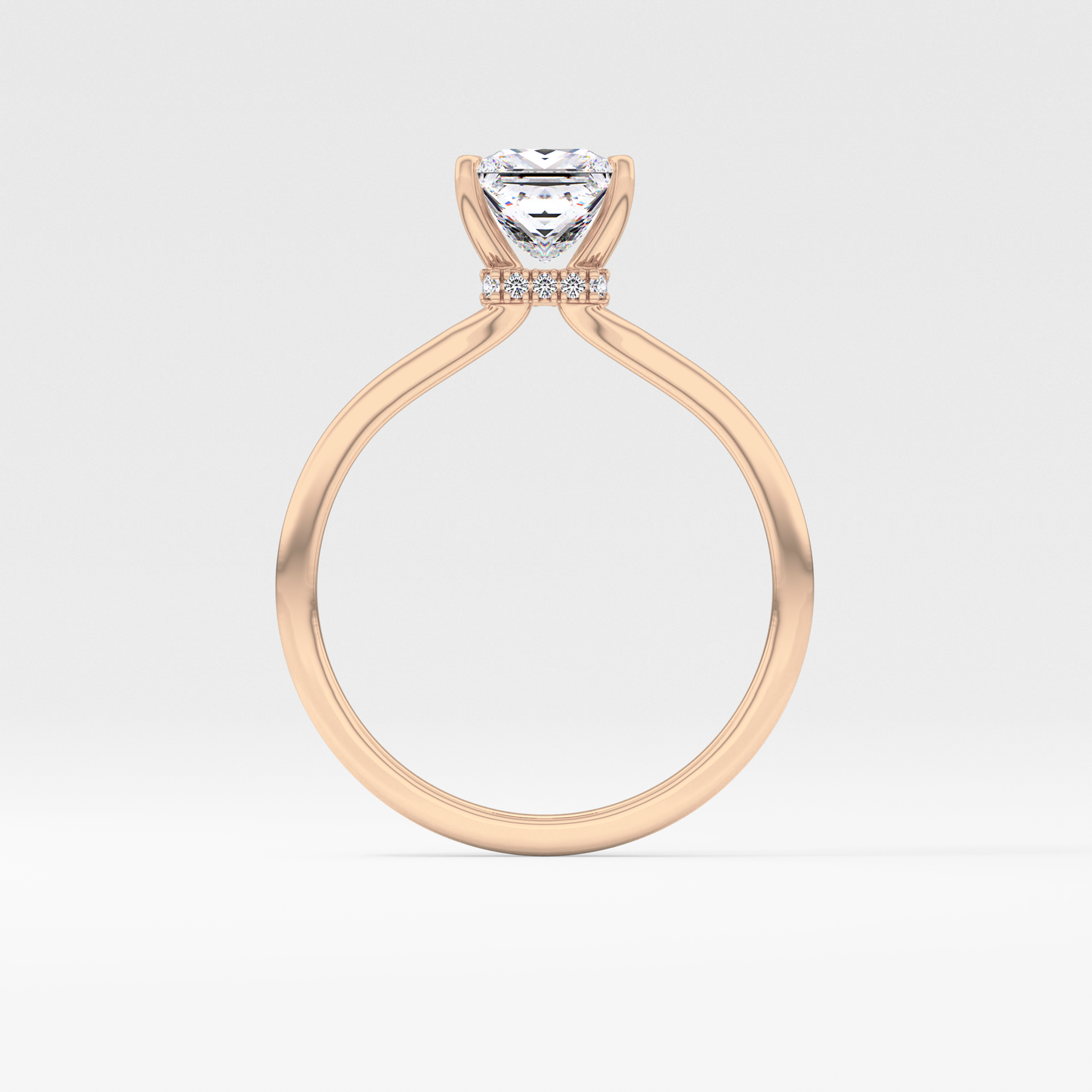 Princess Hidden Halo Lab Grown Diamond Engagement Ring