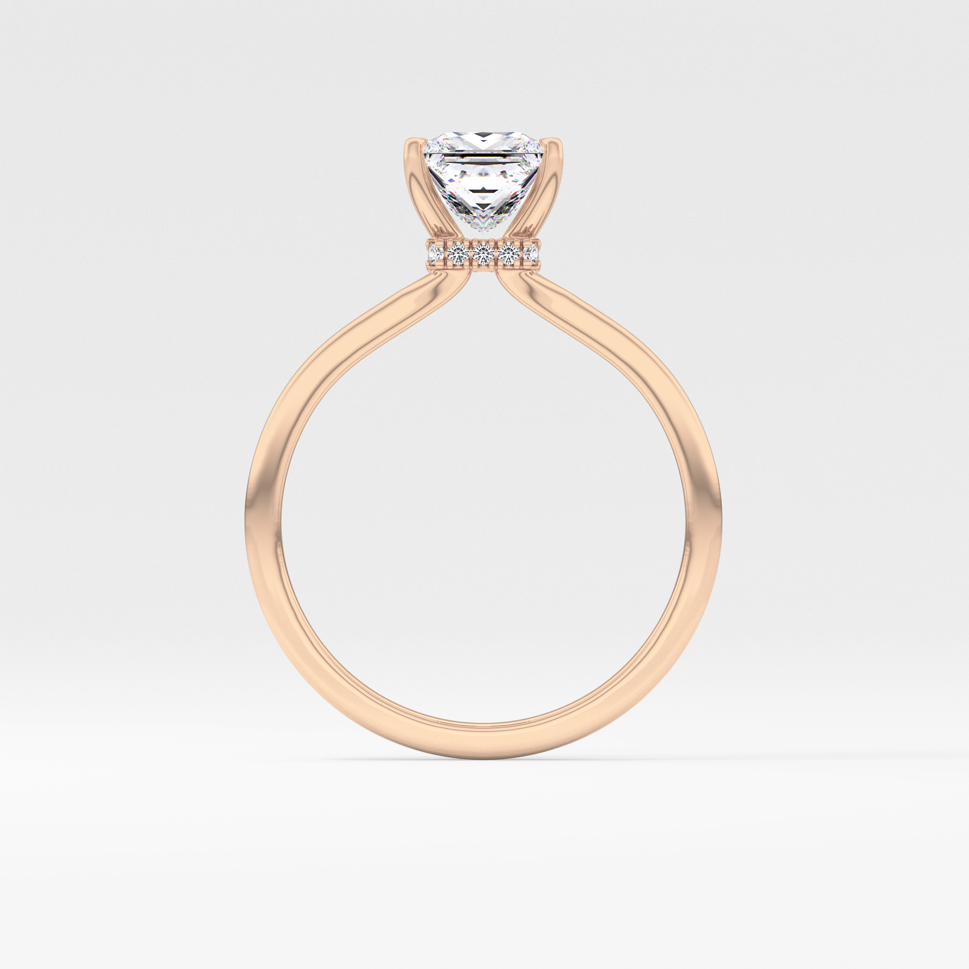 Princess Hidden Halo Lab Grown Diamond Engagement Ring