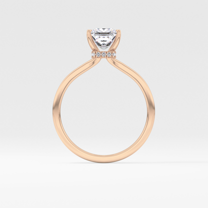 Princess Hidden Halo Lab Grown Diamond Engagement Ring